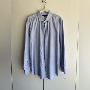 Banana republic men’s long sleeve button up size XL white blue 100% cotton